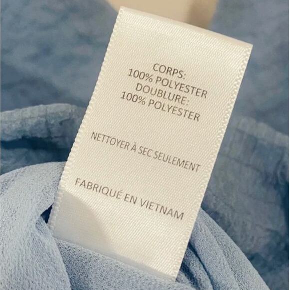 ASTR Revolve Bubble Sleeve Gauze Top Blue Size XS Tie Back Pastel Fairy Preppy - Picture 8 of 10